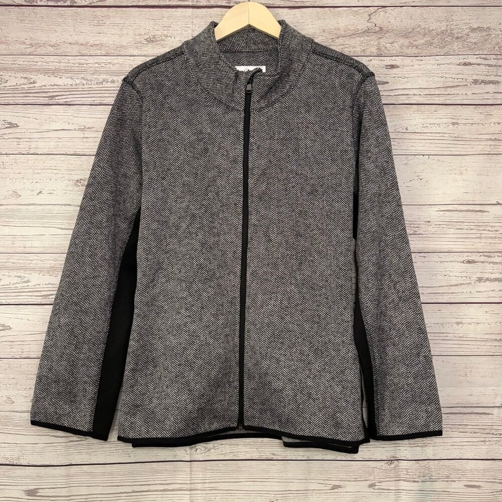 Mark New York Andrew Marc Herringbone Zip Up Jacket XXL